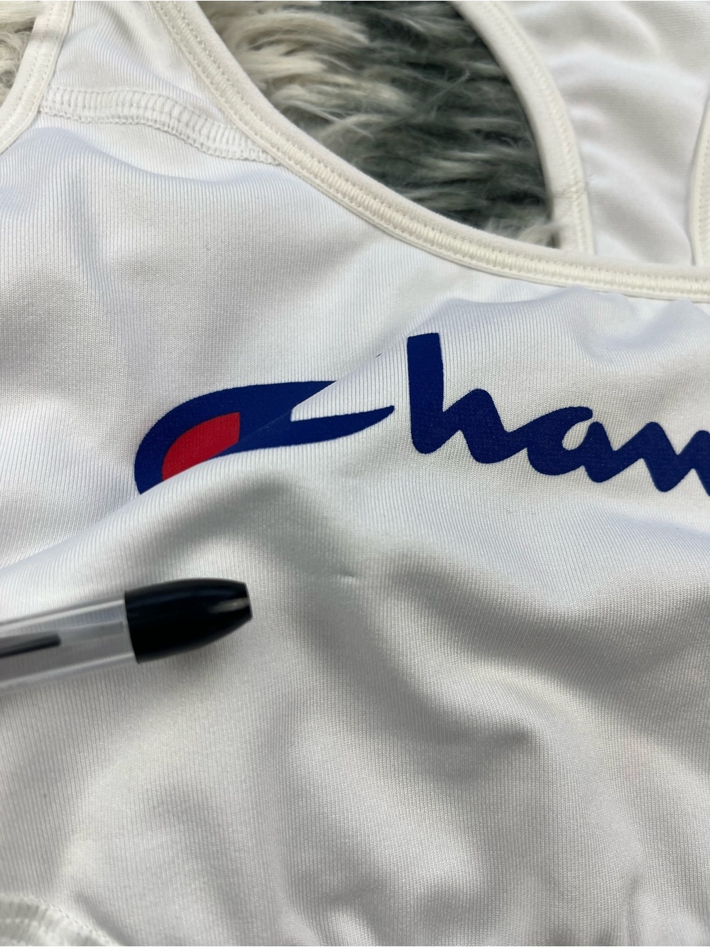 Champion Women’s White Logo Sports Bra Size Large - Picture 2 of 7